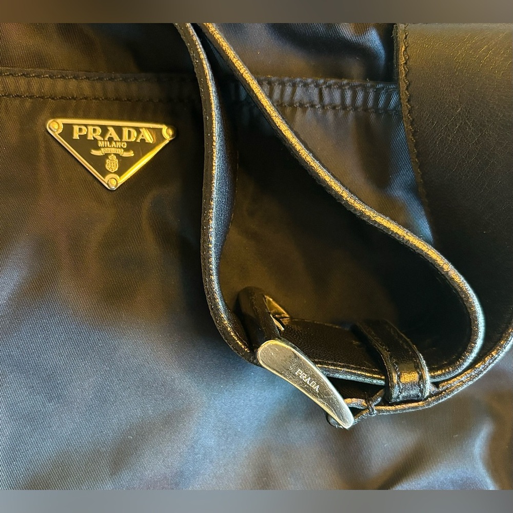 Prada Nylon & Leather Black Tote - Picture 7 of 9